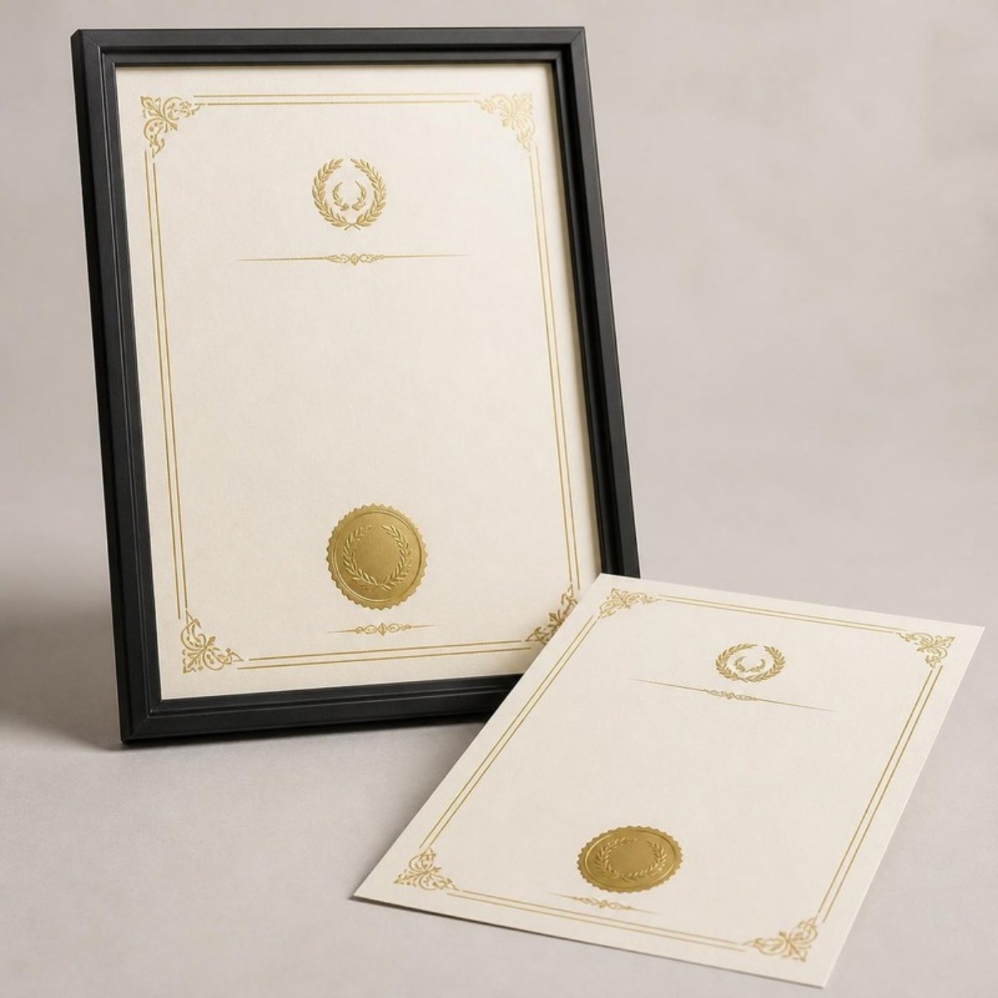 Certificates printed by Option Print, Mumbai